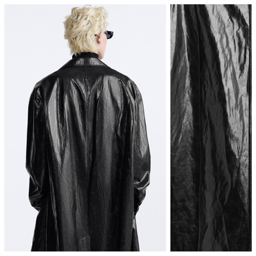 NWOT. Zara Man Limited Edition Shiny Oversized Coat. Size S. - Picture 5 of 15